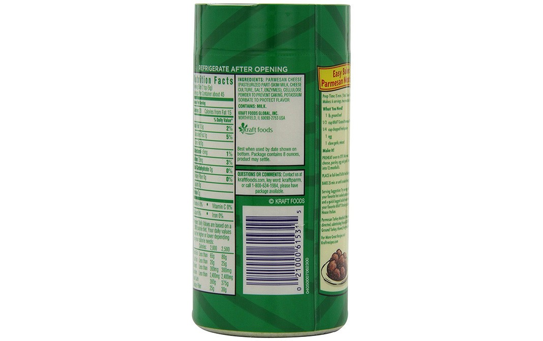 Kraft Parmesan Cheese    Plastic Jar  816.46 grams